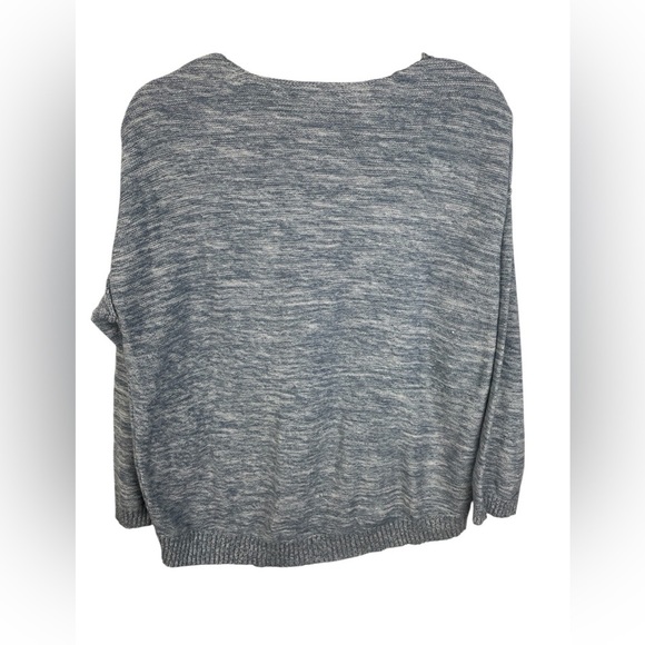 Lane Bryant Blue Marled Open Knit Front Drop Shoulder Scoop Neck Sweater 14/16 W - Picture 2 of 8